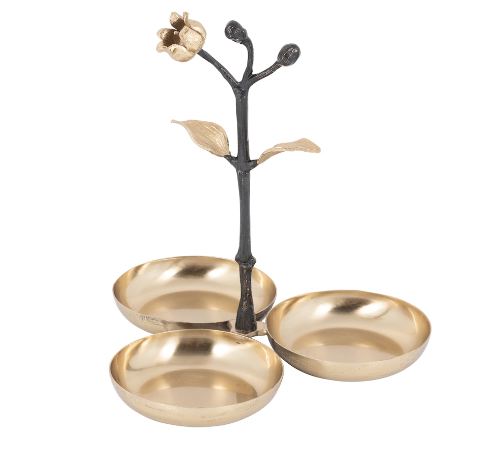 Image 717794.jpg, Product 717-794 / Price $67.00, Elegance Eleanor Triple Candy Dish - Satin Gold from Elegance Tableware on TSC.ca's Kitchen department