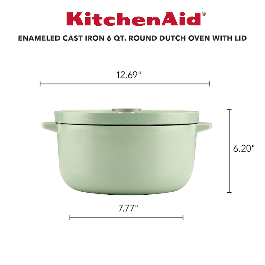 Image 717951_ALTMORE2.jpg, Product 717-951 / Price $249.99, KitchenAid 6-Quart Enamelled Cast-Iron Round Dutch Oven with Lid (pistachio) from KitchenAid on TSC.ca's Kitchen department