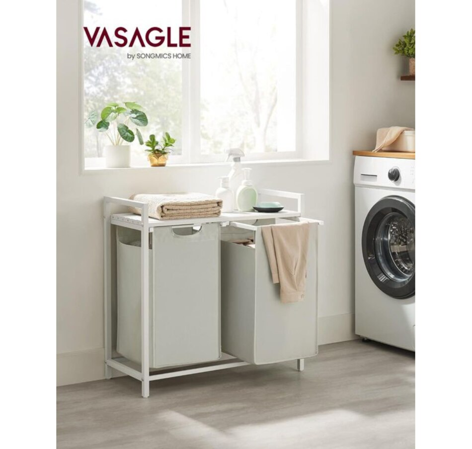 Image 718025_ALTMORE1.jpg, Product 718-025 / Price $74.99, Boutique Home Laundry Hamper with (2) Removable Bags (metal frame, white) from Boutique Home on TSC.ca's Home & Garden department