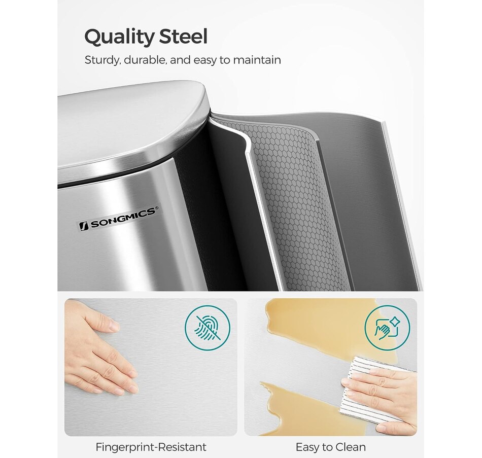 Image 718047_ALTMORE2.jpg, Product 718-047 / Price $149.99, Boutique Home 49-Litre Stainless Steel Trash Can with Soft Close, Step-On Pedal and Removable Inner Bucket from Boutique Home on TSC.ca's Kitchen department