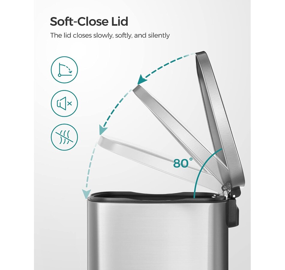 Image 718047_ALTMORE3.jpg, Product 718-047 / Price $149.99, Boutique Home 49-Litre Stainless Steel Trash Can with Soft Close, Step-On Pedal and Removable Inner Bucket from Boutique Home on TSC.ca's Kitchen department
