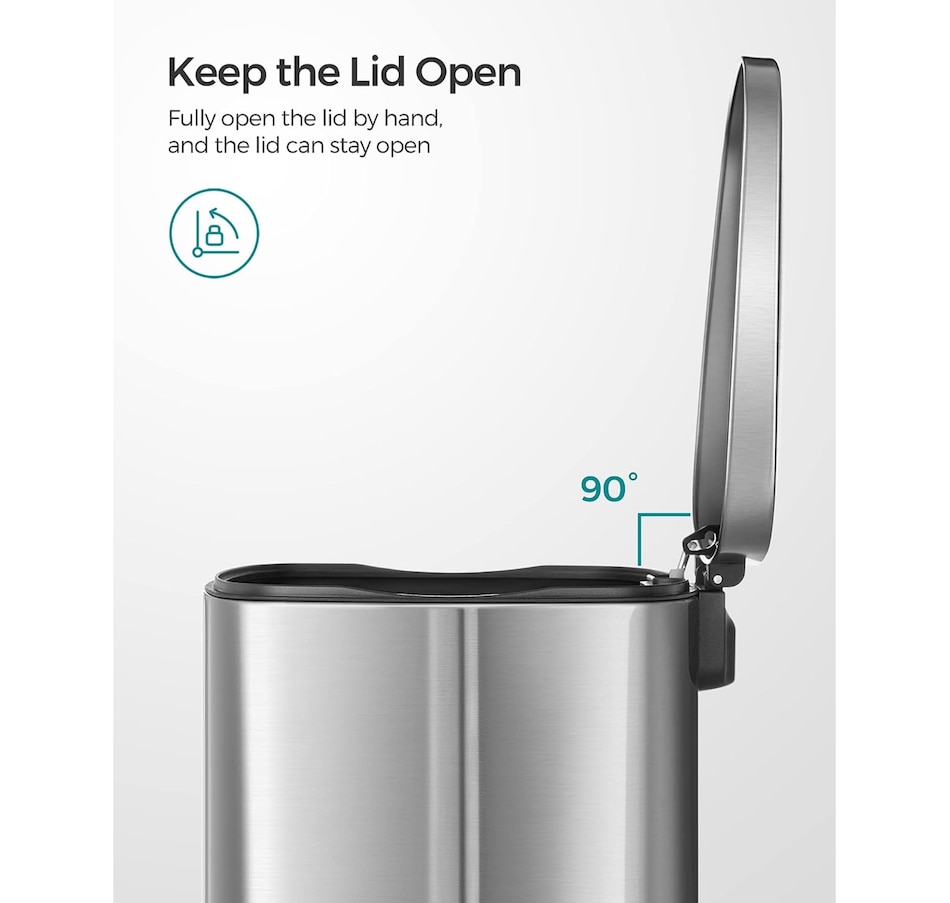 Image 718047_ALTMORE4.jpg, Product 718-047 / Price $149.99, Boutique Home 49-Litre Stainless Steel Trash Can with Soft Close, Step-On Pedal and Removable Inner Bucket from Boutique Home on TSC.ca's Kitchen department