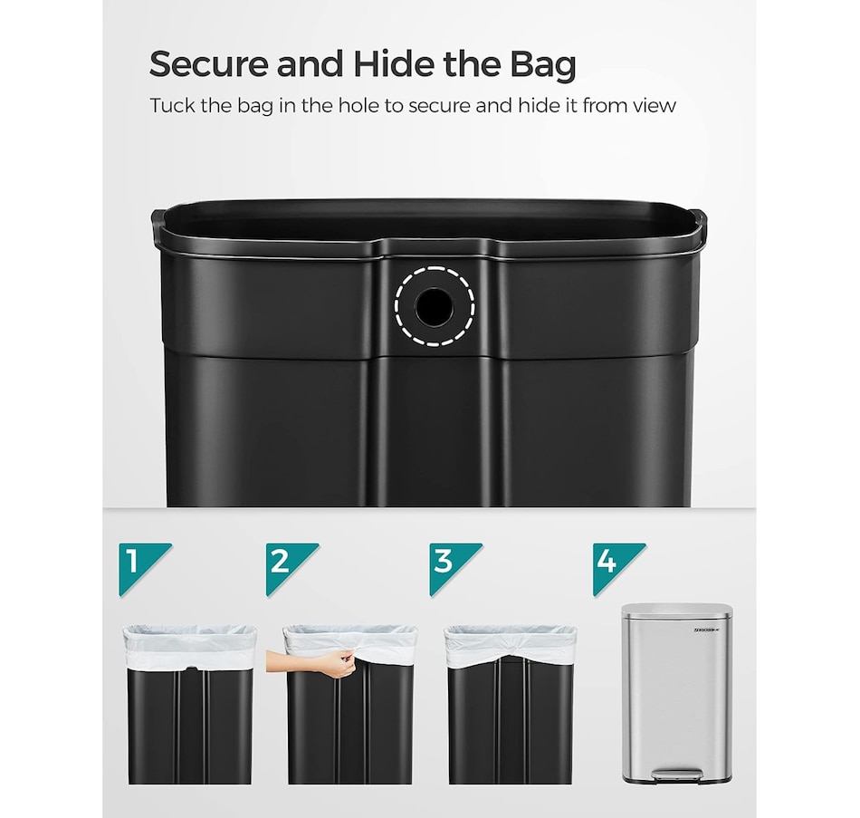 Image 718047_ALTMORE5.jpg, Product 718-047 / Price $149.99, Boutique Home 49-Litre Stainless Steel Trash Can with Soft Close, Step-On Pedal and Removable Inner Bucket from Boutique Home on TSC.ca's Kitchen department