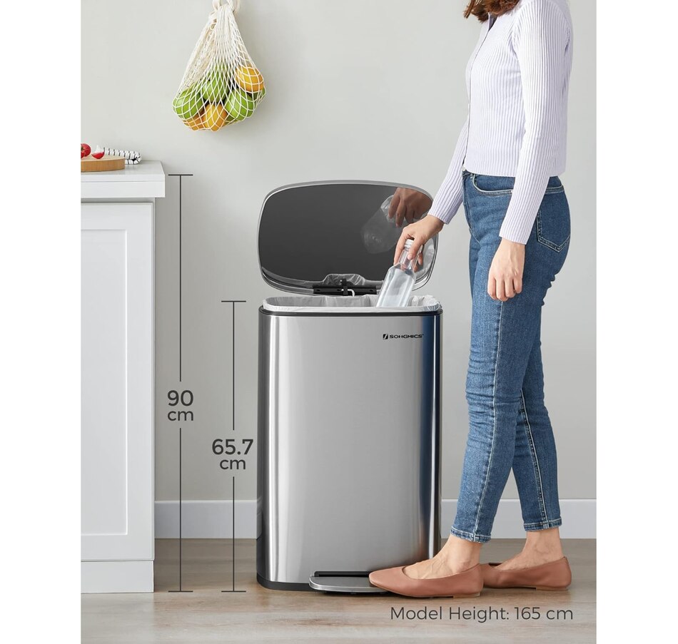 Image 718047_ALTMORE7.jpg, Product 718-047 / Price $149.99, Boutique Home 49-Litre Stainless Steel Trash Can with Soft Close, Step-On Pedal and Removable Inner Bucket from Boutique Home on TSC.ca's Kitchen department