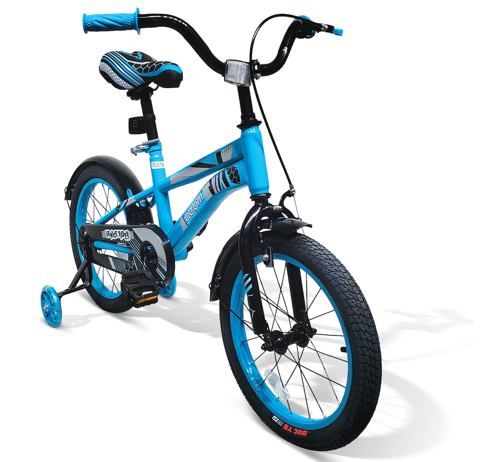 Image 718062.jpg, Product 718-062 / Price $124.99, Beam Sports 16" Blue Kids Bike with Training Wheels (ages 4–7) from Beam Sports on TSC.ca's Toys & Hobbies department