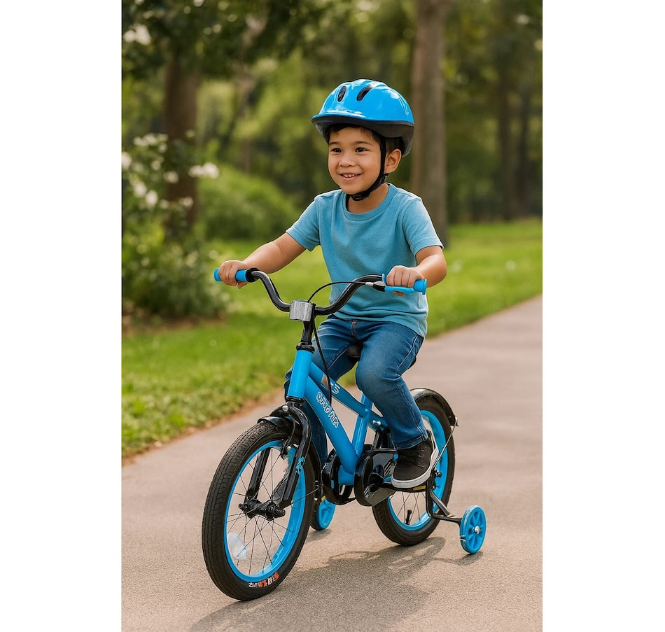 Image 718062_ALTMORE2.jpg, Product 718-062 / Price $124.99, Beam Sports 16" Blue Kids Bike with Training Wheels (ages 4–7) from Beam Sports on TSC.ca's Toys & Hobbies department