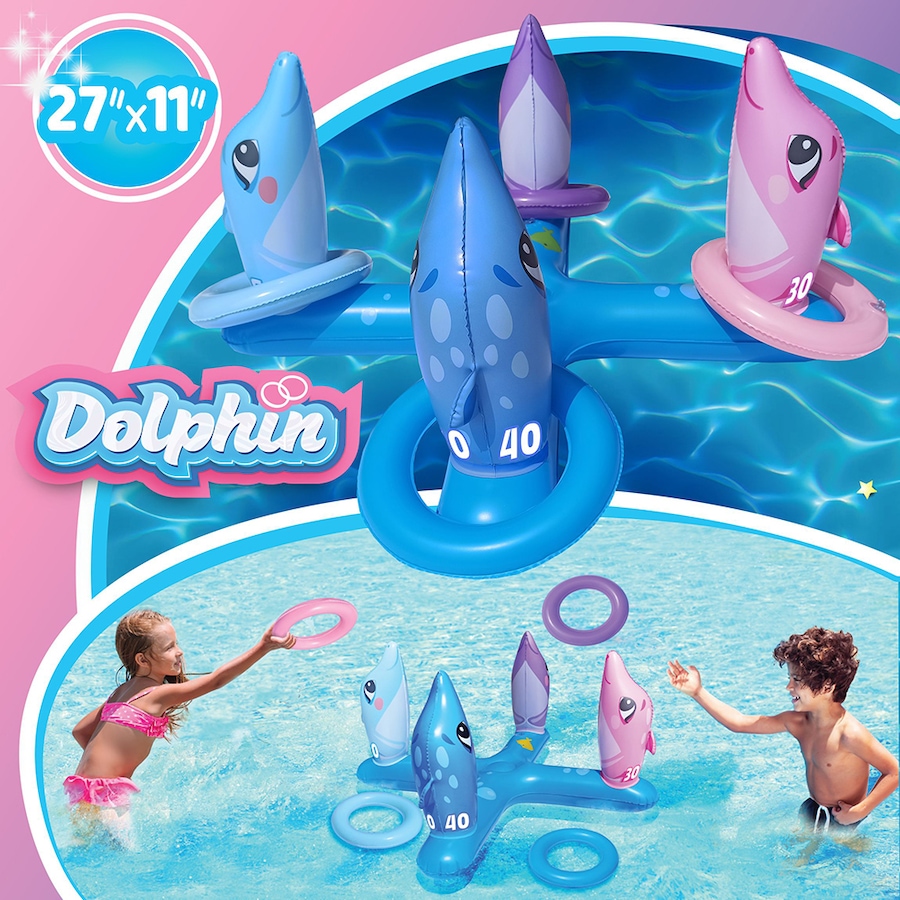 Image 718218_ALTMORE3.jpg, Product 718-218 / Price $24.99, Splash Buddies Inflatable Dolphin Ring Toss Game from Splash Buddies on TSC.ca's Home & Garden department