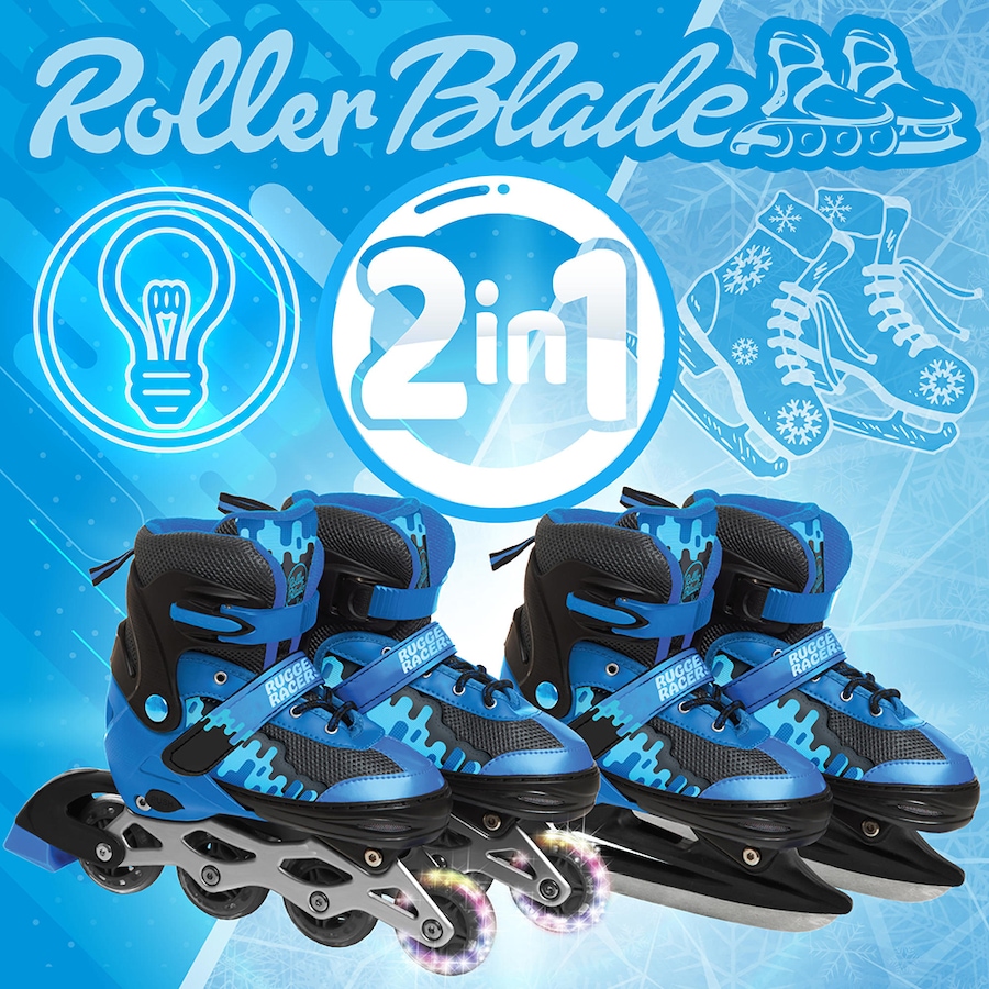 Image 718239_ALTMORE1.jpg, Product 718-239 / Price $79.99, Rugged Racer Kids Adjustable And Convertible Roller Blade And Ice Skate (Medium, Blue) from Rugged Racer on TSC.ca's Home & Garden department