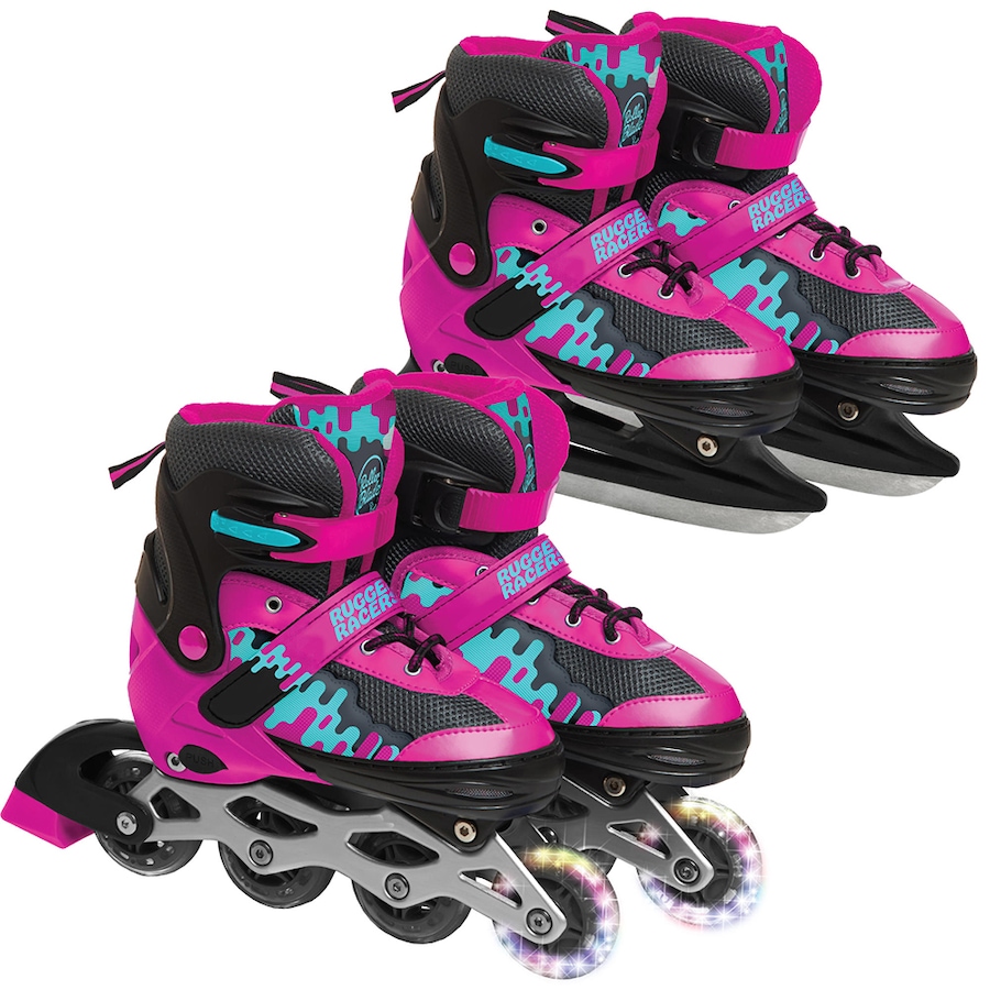 Image 718240.jpg, Product 718-240 / Price $79.99, Rugged Racer Kids Adjustable And Convertible Roller Blade And Ice Skate (Medium, Pink) from Rugged Racer on TSC.ca's Home & Garden department