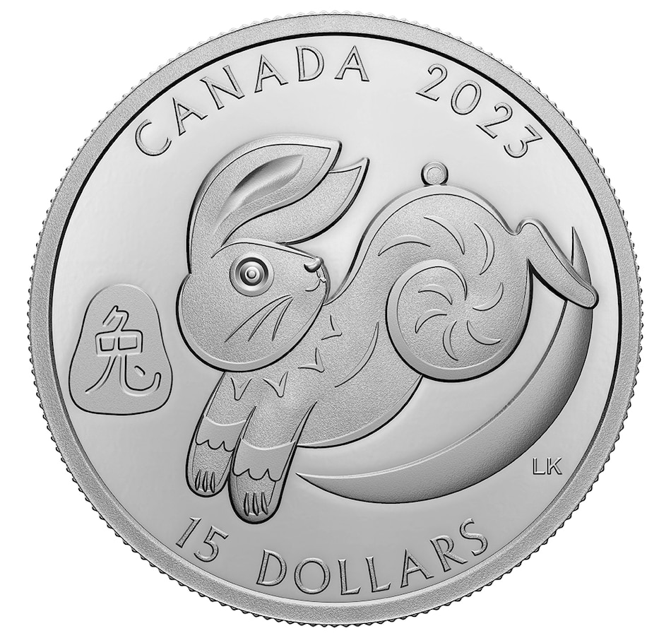 Image 718258.jpg, Product 718-258 / Price $98.88, 2023 $15 Pure Silver Coin Lunar Year of the Rabbit from Royal Canadian Mint on TSC.ca's Coins department