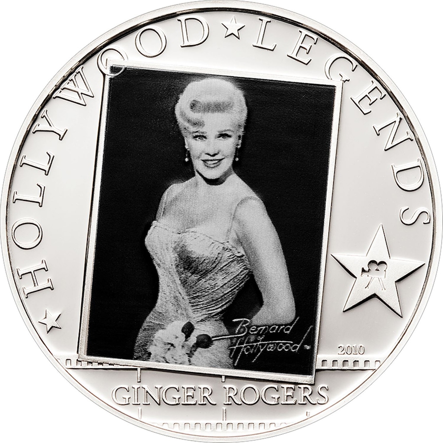 Image 718273.jpg, Product 718-273 / Price $119.95, 2010 $5 Faces from the Golden Age of Cinema Cook Islands Sterling Silver Coin - Ginger Rogers from Canadian Coin & Currency on TSC.ca's Coins department