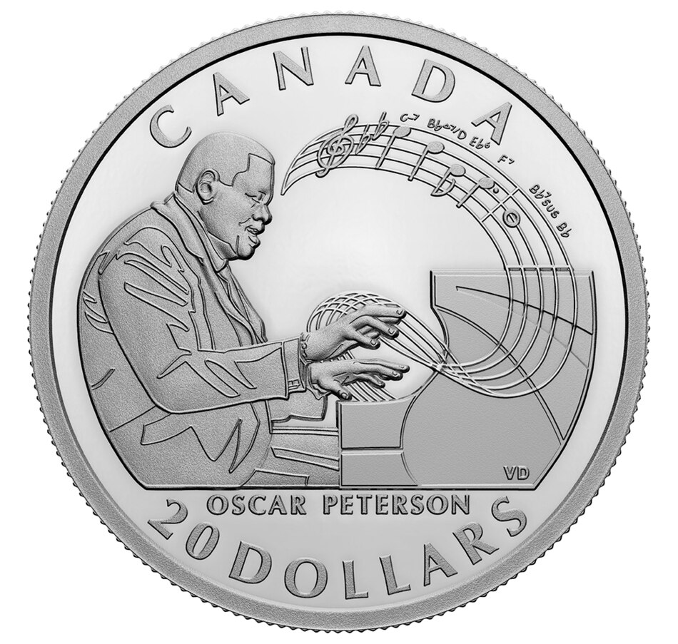 Image 718478.jpg, Product 718-478 / Price $99.95, 2022 $20 Fine Silver Oscar Peterson Coin from Royal Canadian Mint on TSC.ca's Coins department