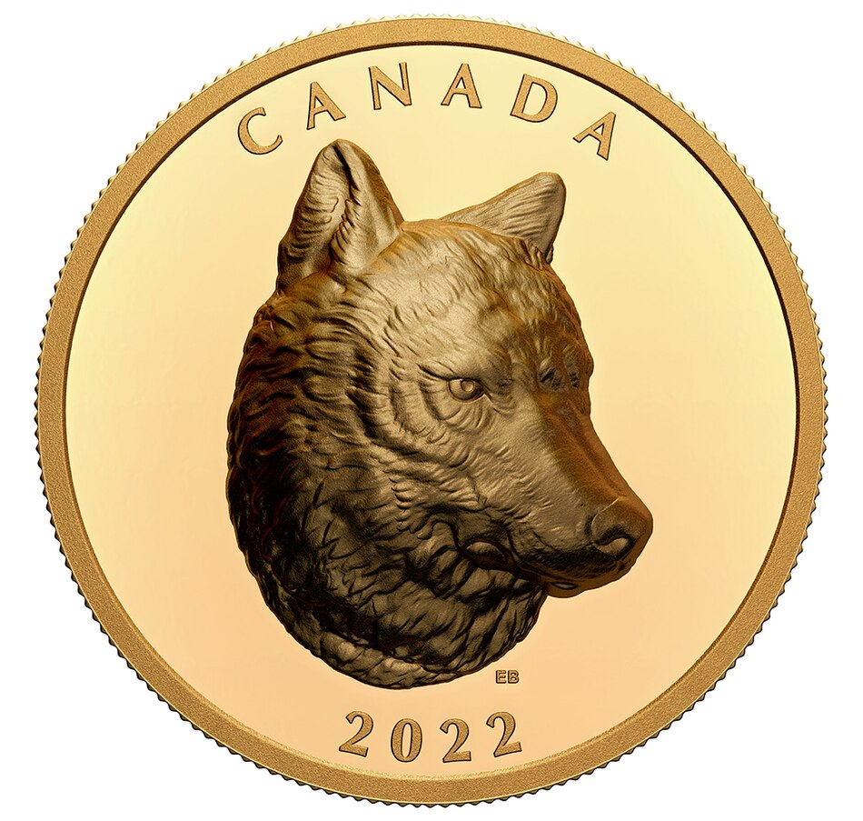 Image 718479.jpg, Product 718-479 / Price $6,995.00, 2022 $250 Pure Gold Timber Wolf Coin from Royal Canadian Mint on TSC.ca's Coins department