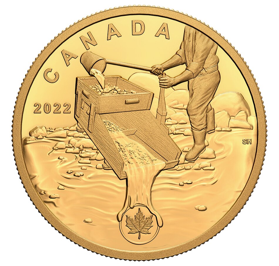 Image 718480.jpg, Product 718-480 / Price $4,299.95, 2022 $350 Klondike Gold Rush .99999 Fine Gold Coin from Royal Canadian Mint on TSC.ca's Coins department