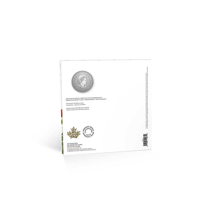 Image 718483_ALTMORE5.jpg, Product 718-483 / Price $44.95, 2022 $5 Remembrance Day Fine Silver Coin from Royal Canadian Mint (RCM) on TSC.ca's Coins department