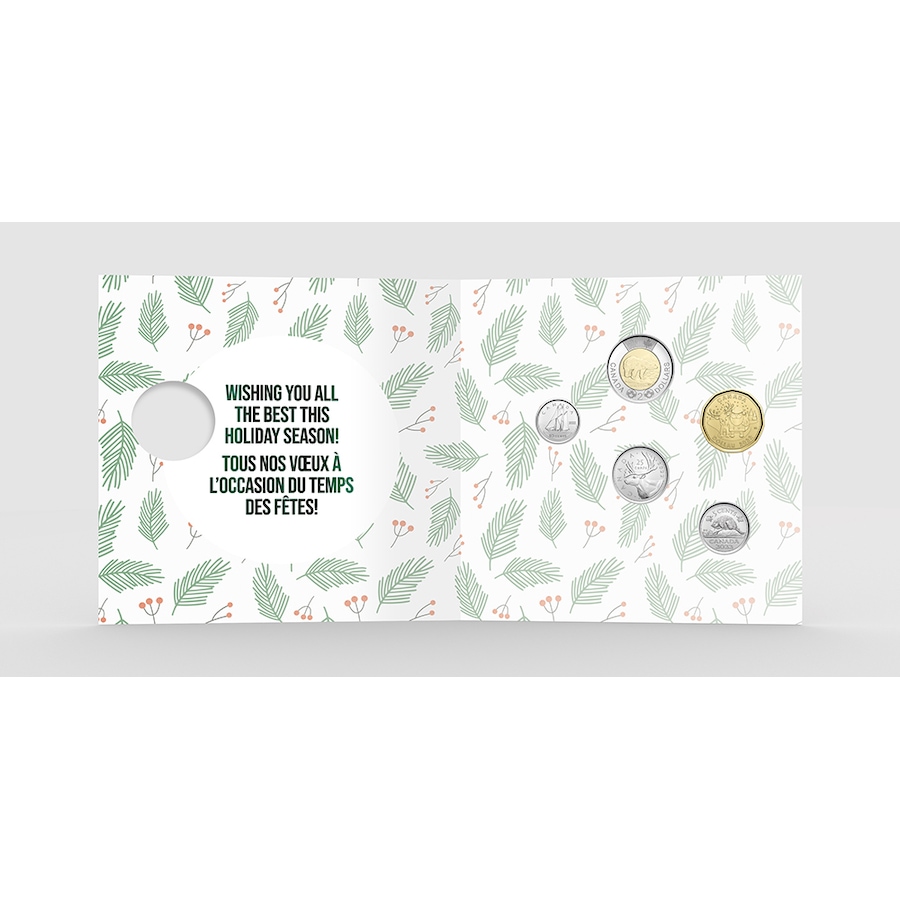 Image 718491_ALTMORE1.jpg, Product 718-491 / Price $21.95, 2022 Holiday Gift Coin Set with Special Edition Santa and Reindeer Dollar Coin from Royal Canadian Mint (RCM) on TSC.ca's Coins department