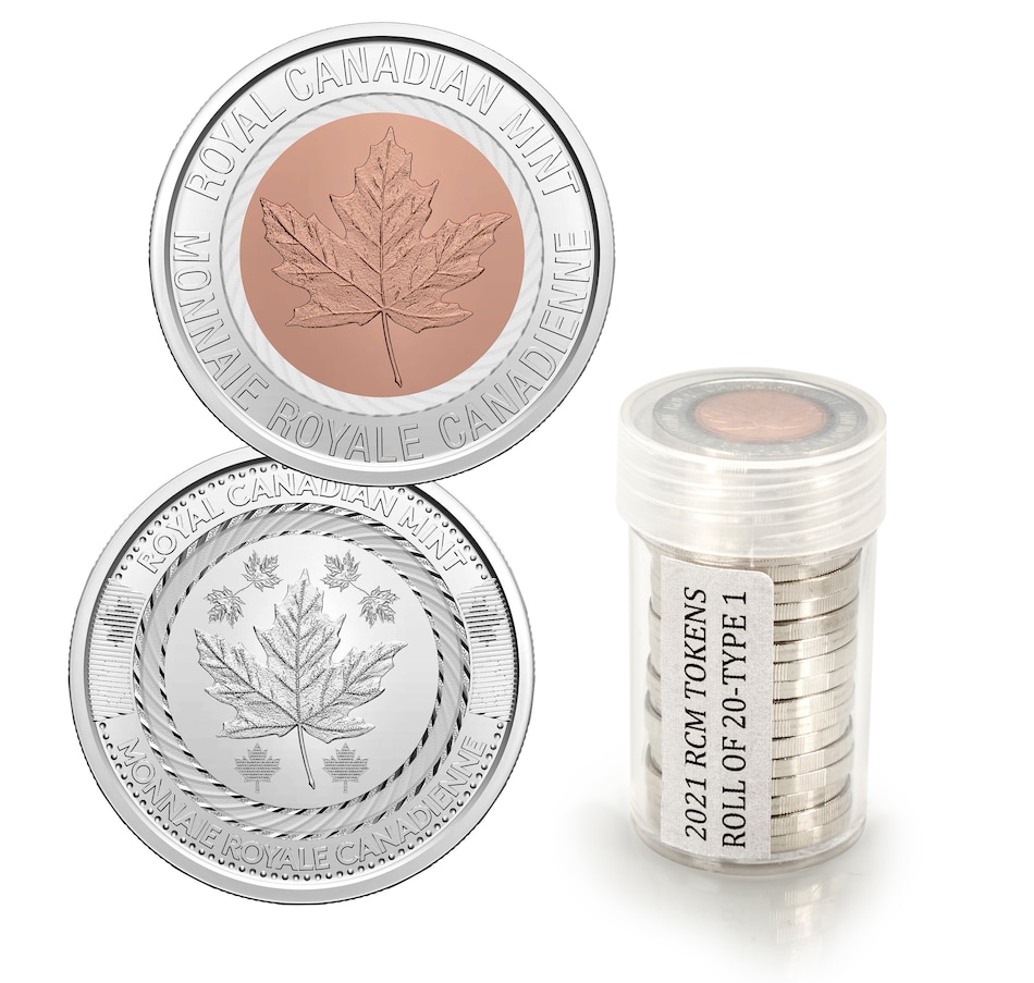 Image 718493.jpg, Product 718-493 / Price $219.95, Roll of 20 Uncirculated 2021 Security Test Tokens: Type 1, Four-Part Composition from Royal Canadian Mint (RCM) on TSC.ca's Coins department