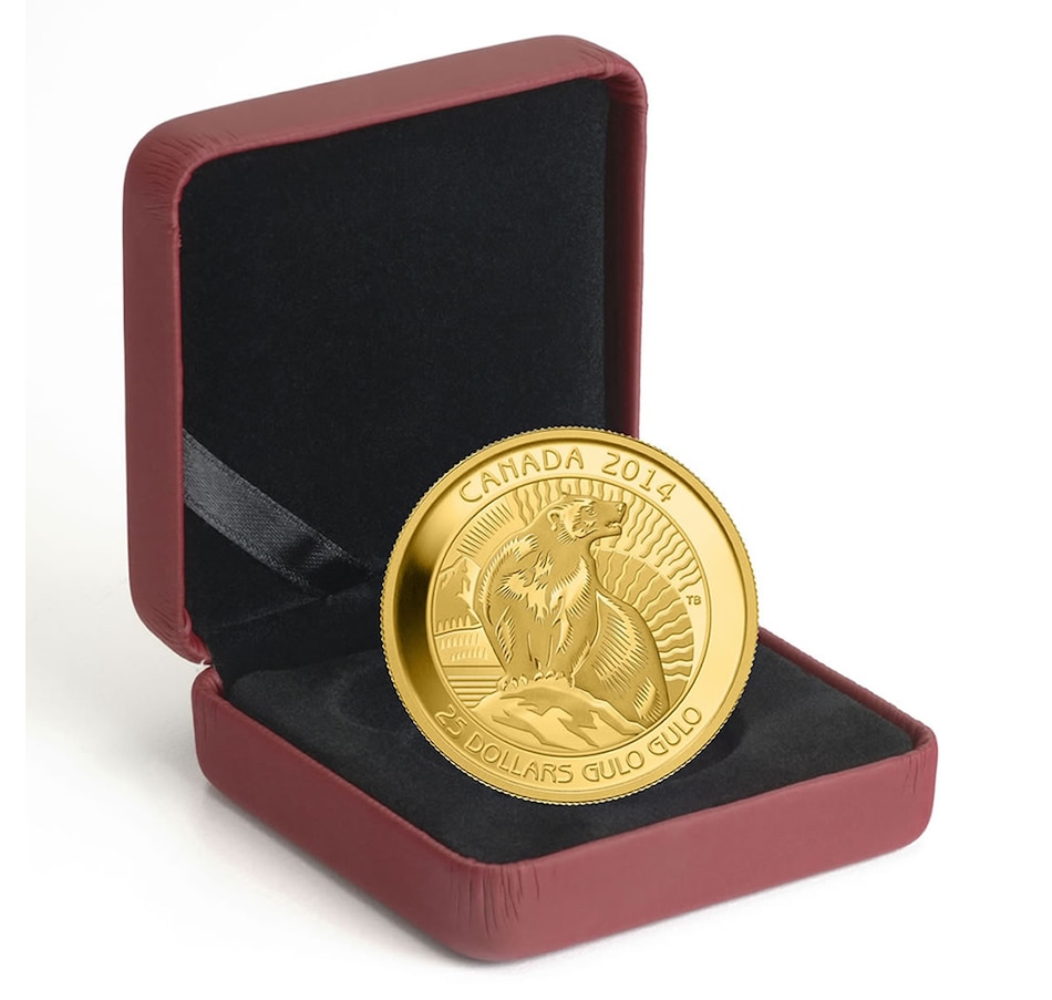 Image 718535.jpg, Product 718-535 / Price $2,199.95, 2014 $25 The Wolverine Fine Gold Coin from Royal Canadian Mint (RCM) on TSC.ca's Coins department