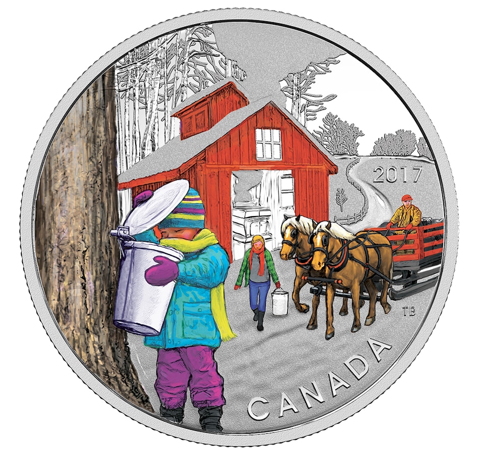 Image 718547.jpg, Product 718-547 / Price $51.95, 2017 $10 Fine Silver Coin: The Sugar Shack from Royal Canadian Mint (RCM) on TSC.ca's Coins department