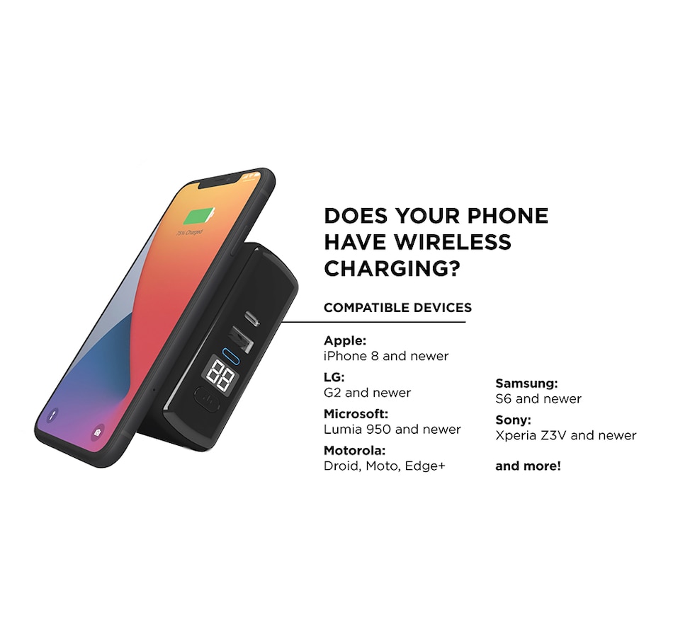 Image 718555_ALTMORE13.jpg, Product 718-555 / Price $99.99, Limitless PowerPro Go 3-in-1 Wall Charger And 10,000 mAh Portable Power Bank with Digital Display from Limitless Innovations on TSC.ca's Electronics department
