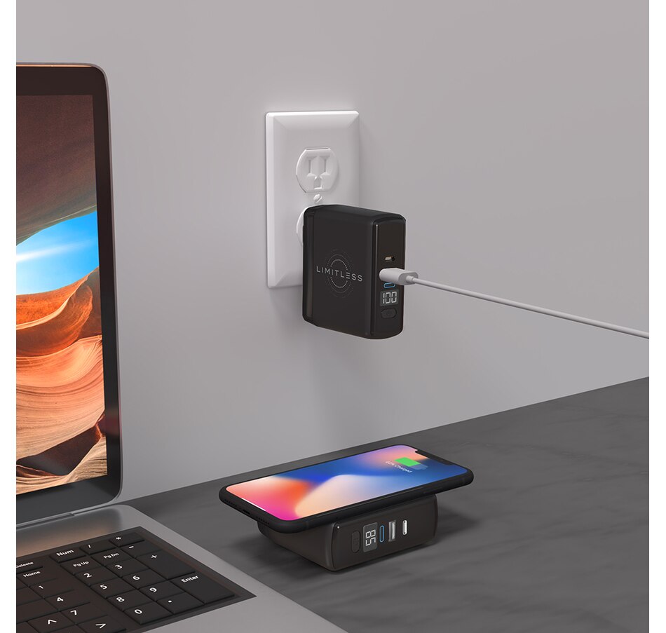 Image 718555_ALTMORE5.jpg, Product 718-555 / Price $99.99, Limitless PowerPro Go 3-in-1 Wall Charger And 10,000 mAh Portable Power Bank with Digital Display from Limitless Innovations on TSC.ca's Electronics department