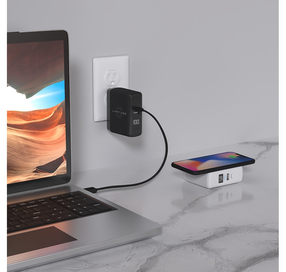 Image 718555_ALTMORE8.jpg, Product 718-555 / Price $99.99, Limitless PowerPro Go 3-in-1 Wall Charger And 10,000 mAh Portable Power Bank with Digital Display from Limitless Innovations on TSC.ca's Electronics department