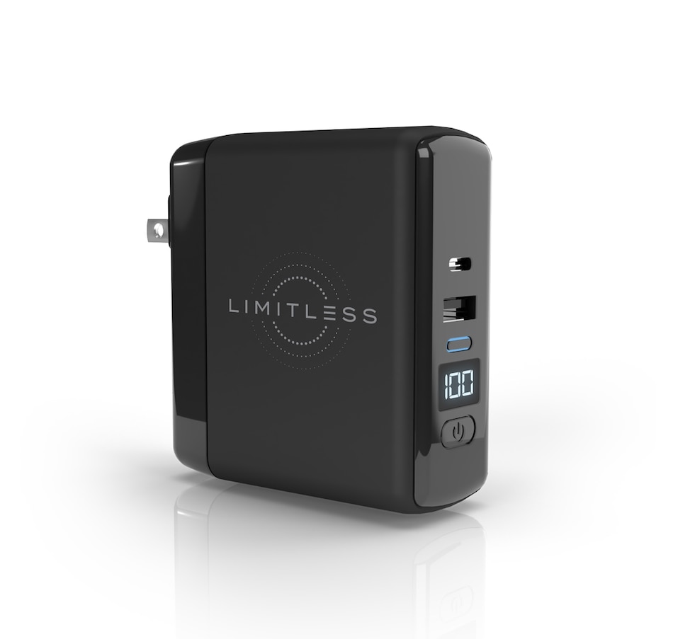 Image 718555_BLK.jpg, Product 718-555 / Price $99.99, Limitless PowerPro Go 3-in-1 Wall Charger And 10,000 mAh Portable Power Bank with Digital Display from Limitless Innovations on TSC.ca's Electronics department