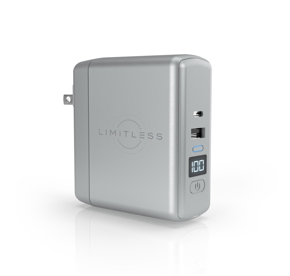 Image 718555_SIL.jpg, Product 718-555 / Price $99.99, Limitless PowerPro Go 3-in-1 Wall Charger And 10,000 mAh Portable Power Bank with Digital Display from Limitless Innovations on TSC.ca's Electronics department