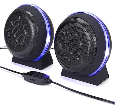 Enhance SL2 USB Gaming Speakers for PC with LED Blue Light (ENPCSL2100BLEW, green)