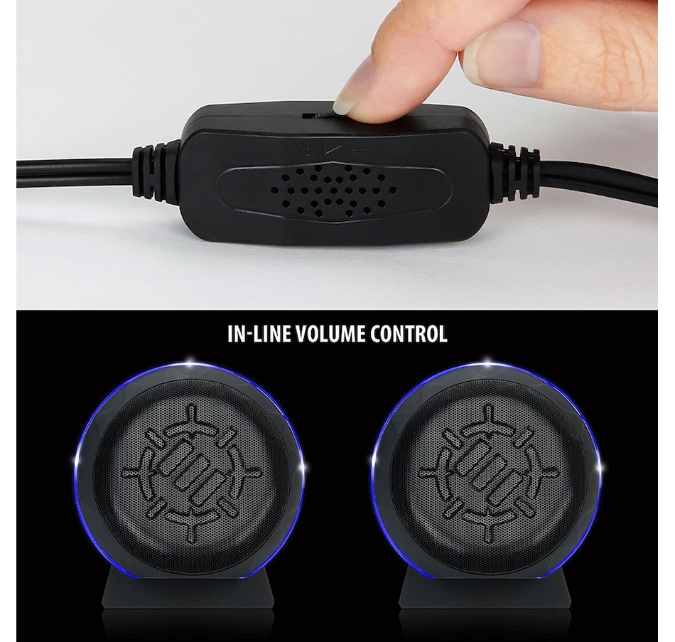 Image 718580_ALTMORE3.jpg, Product 718-580 / Price $34.99, Enhance SL2 USB Gaming Speakers for PC with LED Blue Light (ENPCSL2100BLEW, green) from Enhance on TSC.ca's Electronics department