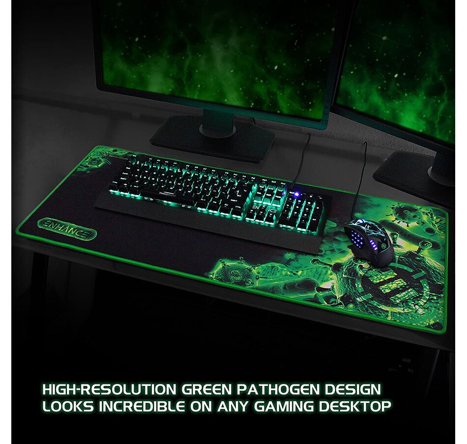 Image 718582_ALTMORE1.jpg, Product 718-582 / Price $29.99, Enhance Extended Large Gaming Mouse Pad (ENGXMP2100GNEW, green) from Enhance on TSC.ca's Electronics department