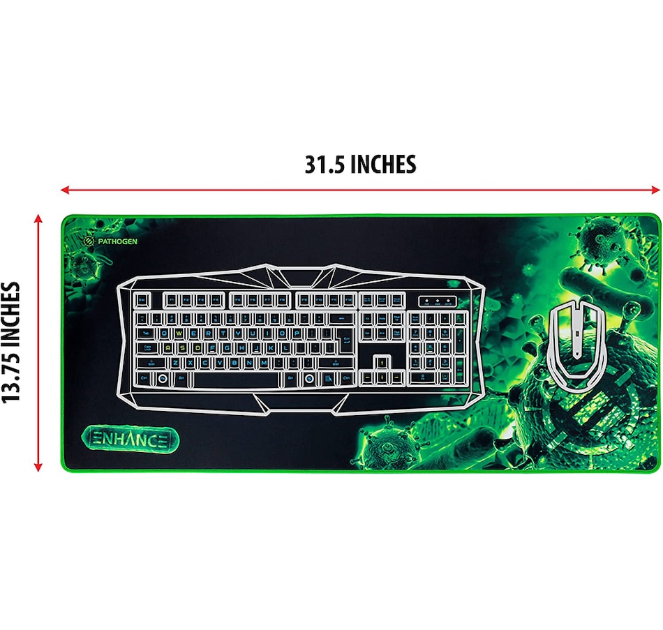 Image 718582_ALTMORE3.jpg, Product 718-582 / Price $29.99, Enhance Extended Large Gaming Mouse Pad (ENGXMP2100GNEW, green) from Enhance on TSC.ca's Electronics department