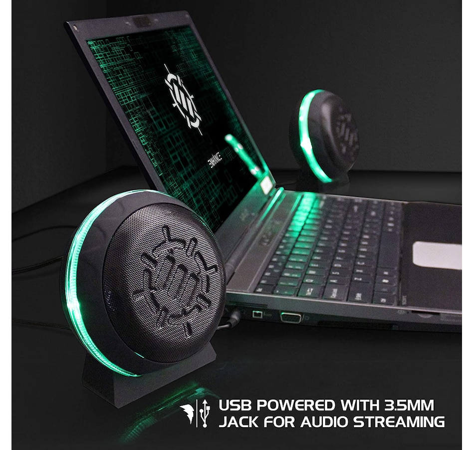 Image 718583_ALTMORE1.jpg, Product 718-583 / Price $34.99, Enhance SL2 USB Gaming Computer Speakers for PC (ENPCSL2100GNEW, green) from Enhance on TSC.ca's Electronics department