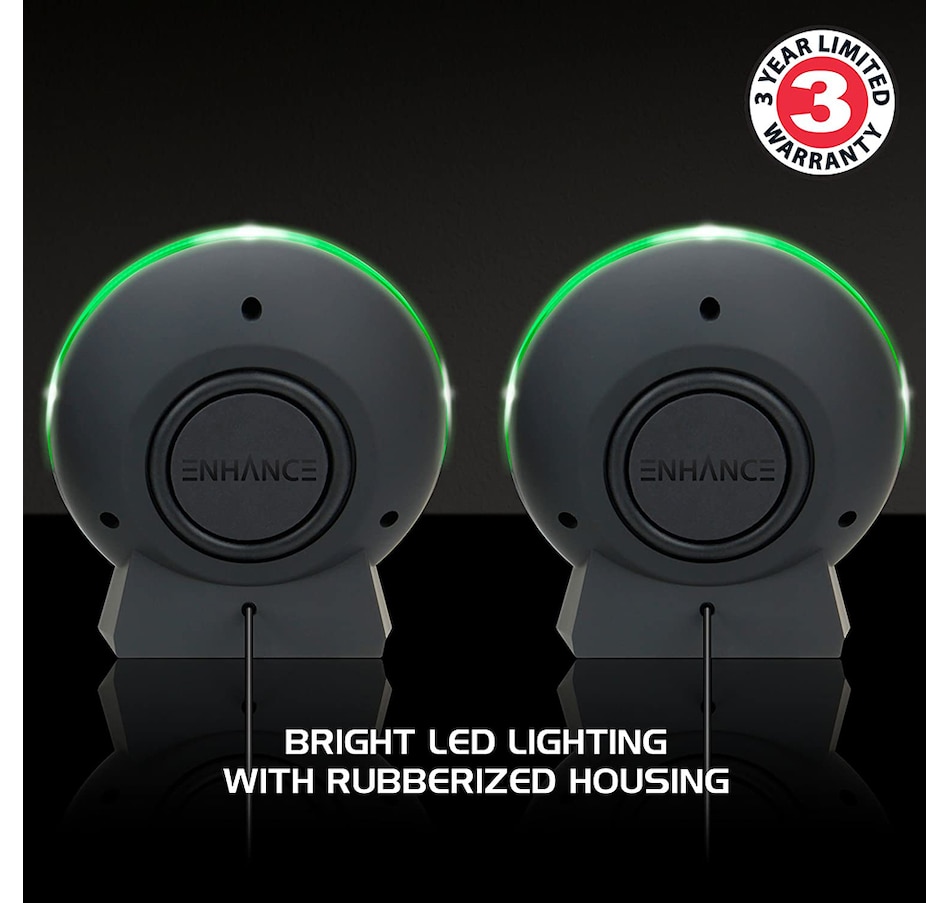 Image 718583_ALTMORE3.jpg, Product 718-583 / Price $34.99, Enhance SL2 USB Gaming Computer Speakers for PC (ENPCSL2100GNEW, green) from Enhance on TSC.ca's Electronics department