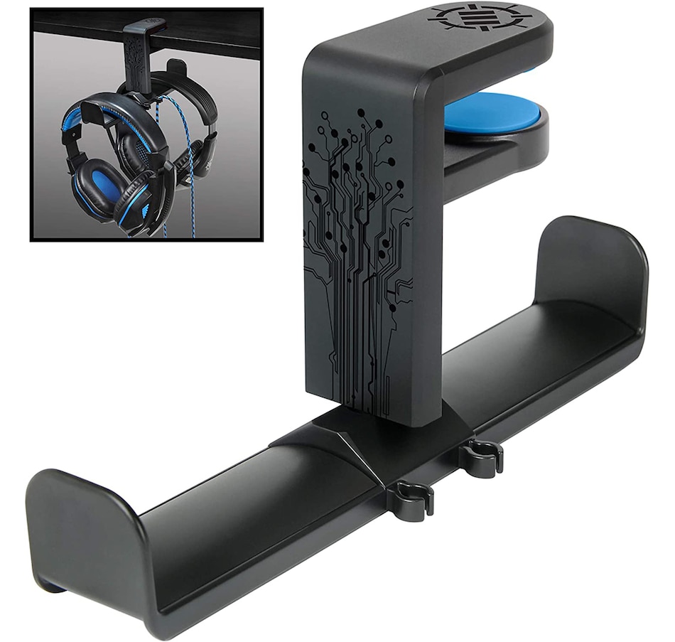 Image 718584.jpg, Product 718-584 / Price $29.99, Enhance PC Gaming Dual Headphone Holder (ENUNHPD100BKEW, black) from Enhance on TSC.ca's Electronics department