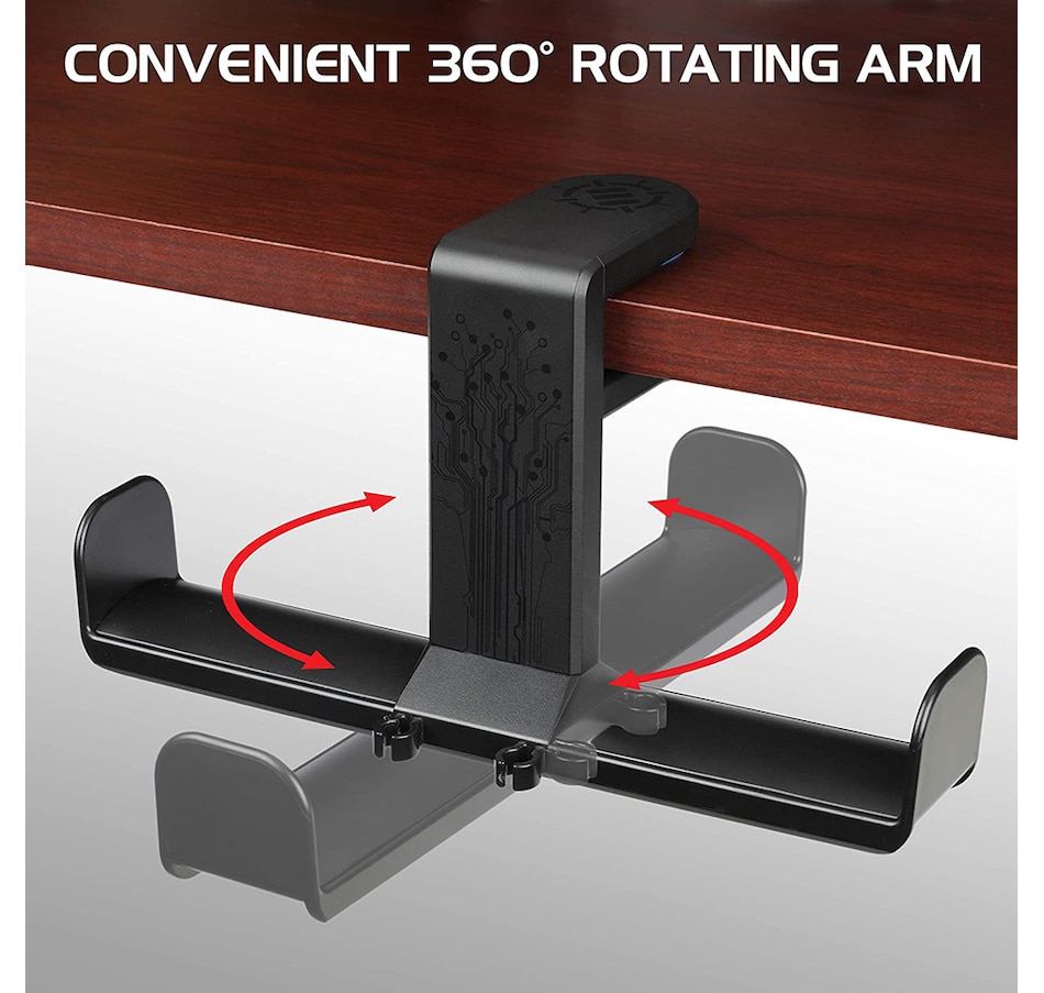 Image 718584_ALTMORE2.jpg, Product 718-584 / Price $29.99, Enhance PC Gaming Dual Headphone Holder (ENUNHPD100BKEW, black) from Enhance on TSC.ca's Electronics department