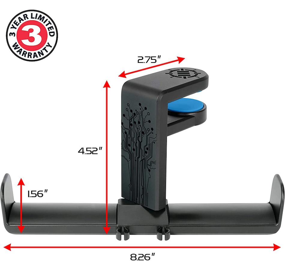 Image 718584_ALTMORE3.jpg, Product 718-584 / Price $29.99, Enhance PC Gaming Dual Headphone Holder (ENUNHPD100BKEW, black) from Enhance on TSC.ca's Electronics department