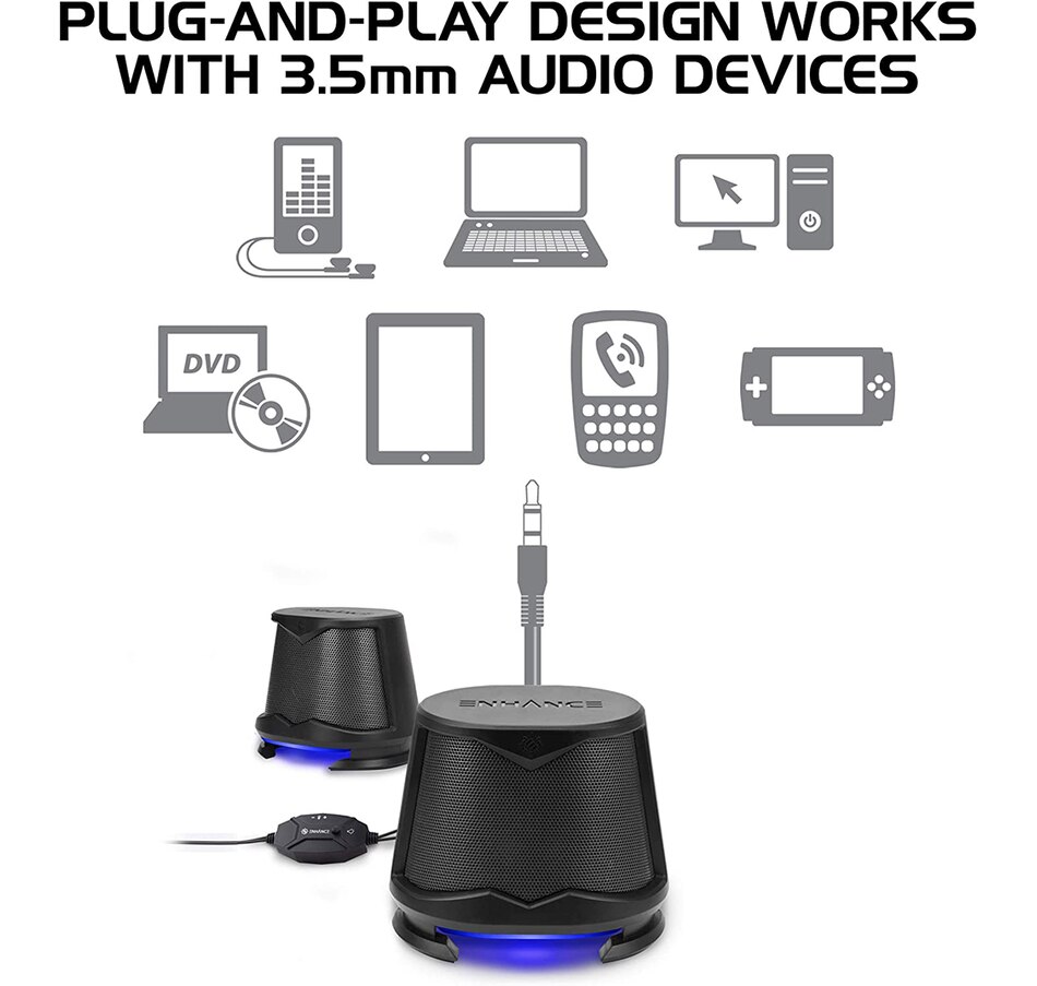 Image 718587_ALTMORE3.jpg, Product 718-587 / Price $39.99, Enhance SB2 Computer Speakers (ENPCSB2100BLEW, blue) from Enhance on TSC.ca's Electronics department