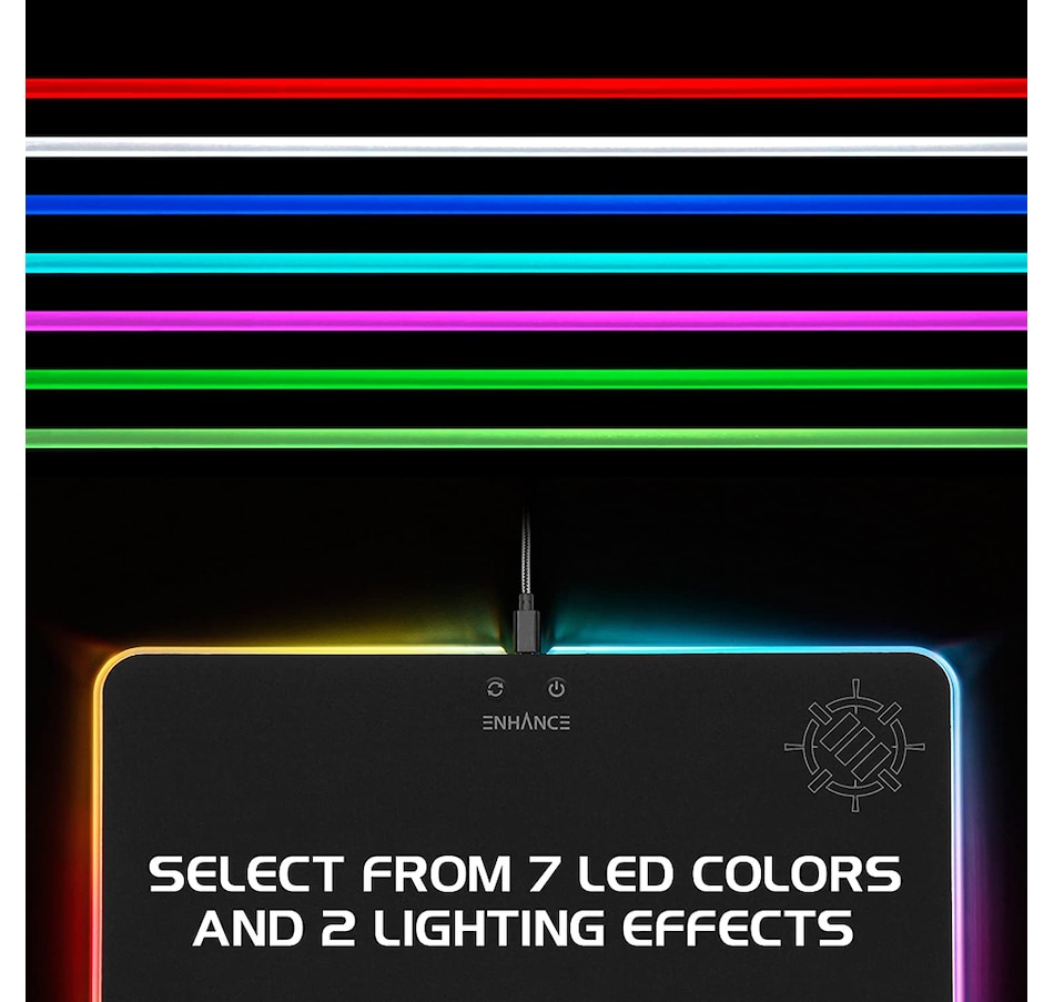 Image 718589_ALTMORE1.jpg, Product 718-589 / Price $44.99, Enhance Large LED Gaming Mouse Pad with Soft Fabric Surface (ENPCPLF100BKEW, black) from Enhance on TSC.ca's Electronics department