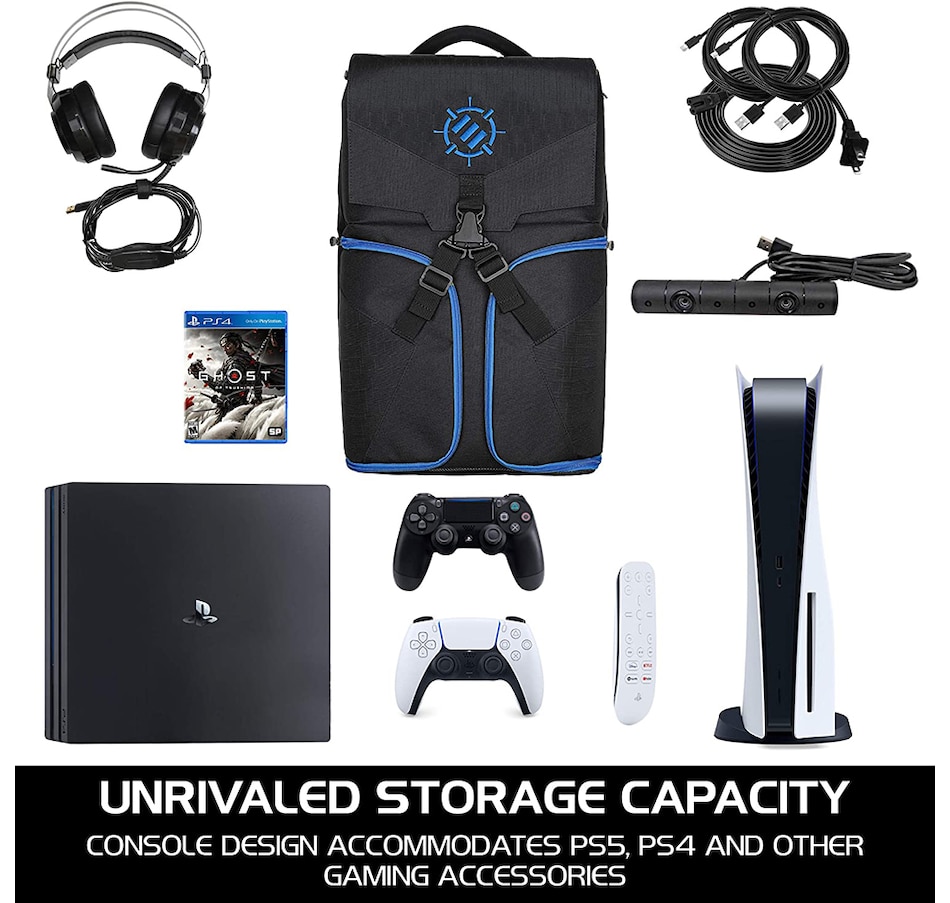 Image 718592_ALTMORE2.jpg, Product 718-592 / Price $89.99, Enhance Gaming Console Backpack and Storage Case (ENUNCFB110BLEW, blue) from Enhance on TSC.ca's Electronics department