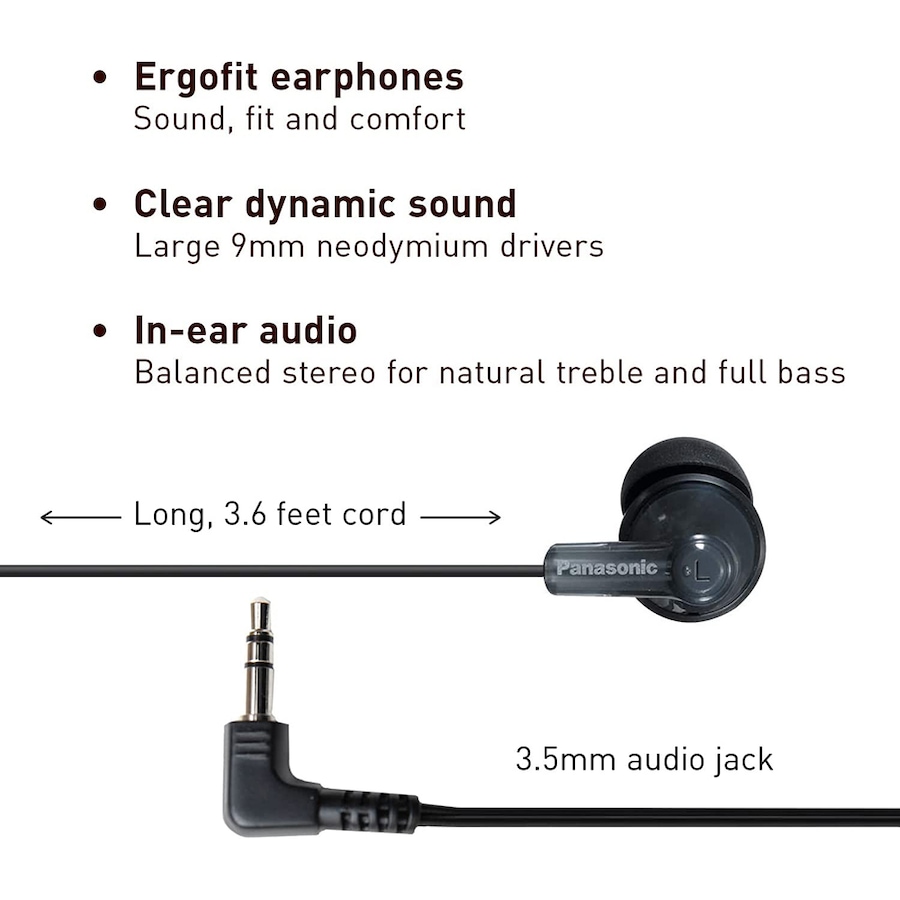 Image 718597_ALTMORE1.jpg, Product 718-597 / Price $19.99, Panasonic In-Ear Headphones (RPHJE120K, black) from Panasonic on TSC.ca's Electronics department