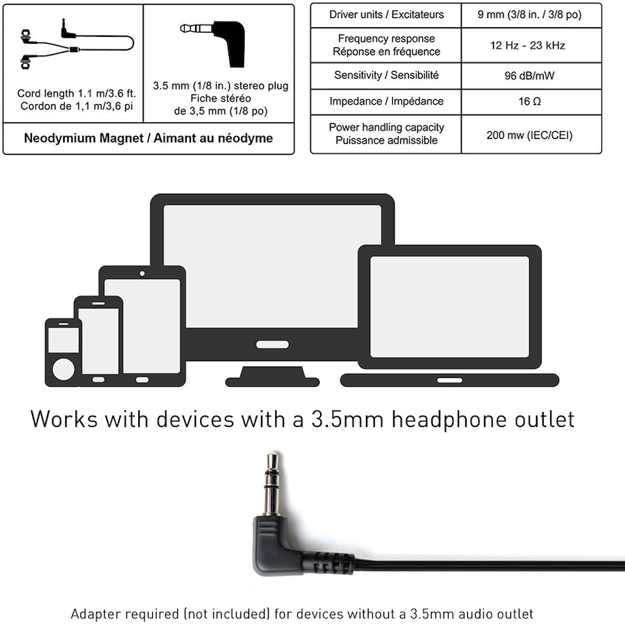 Image 718597_ALTMORE3.jpg, Product 718-597 / Price $19.99, Panasonic In-Ear Headphones (RPHJE120K, black) from Panasonic on TSC.ca's Electronics department