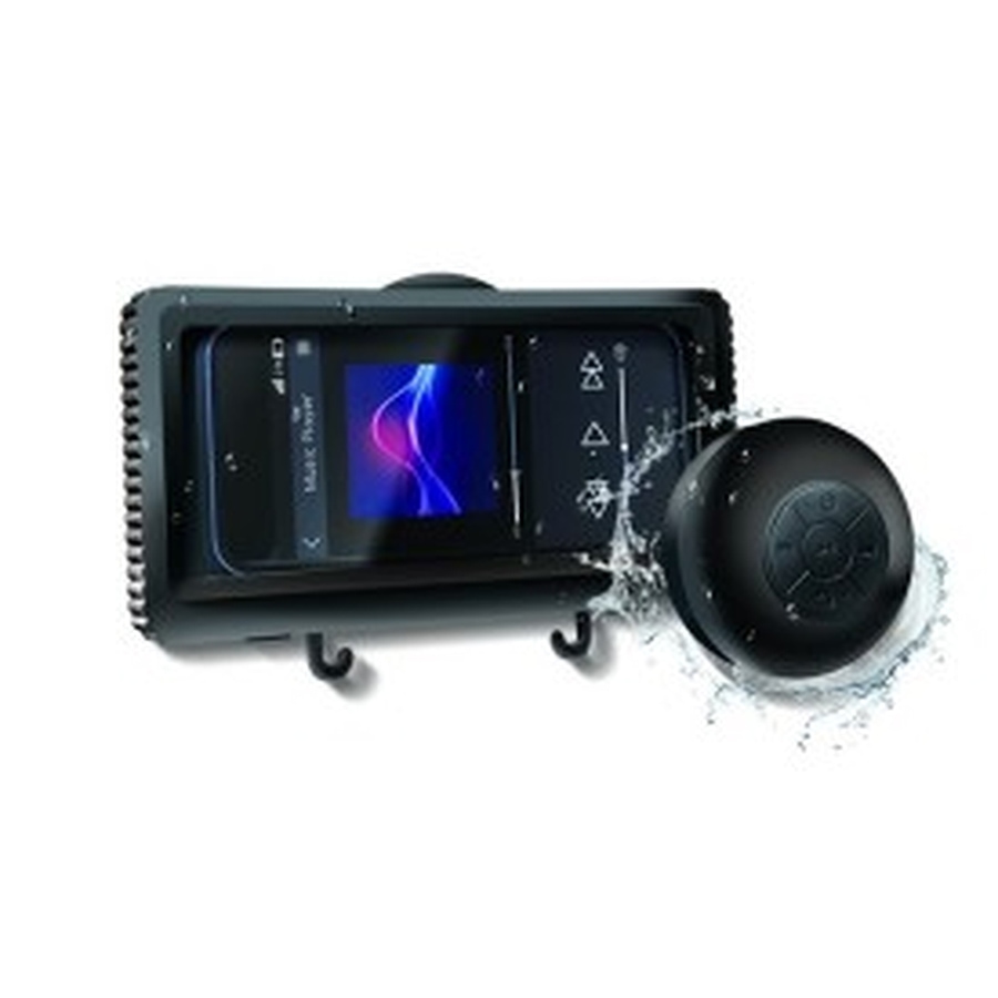 Image 718625.jpg, Product 718-625 / Price $39.99, Brookstone Hydropulse Splash Proof Shower Speaker and Smartphone Holder Bundle from Brookstone on TSC.ca's Electronics department