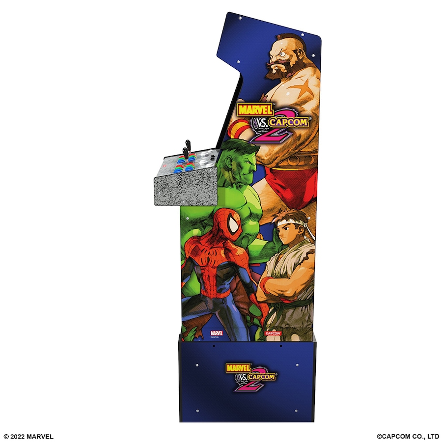 Image 718801_ALTMORE1.jpg, Product 718-801 / Price $799.99, Arcade1Up Marvel vs. Capcom 2 Arcade Game with Wi-Fi, Lit Marquee and Riser from Arcade1Up on TSC.ca's Electronics department