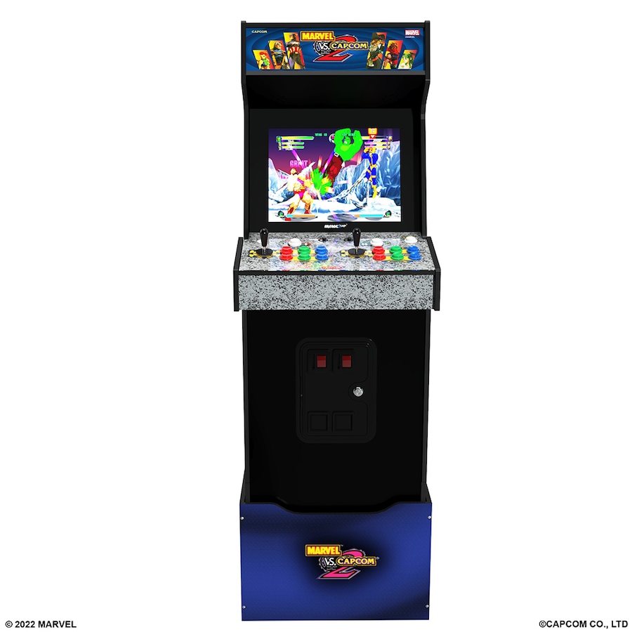 Image 718801_ALTMORE2.jpg, Product 718-801 / Price $799.99, Arcade1Up Marvel vs. Capcom 2 Arcade Game with Wi-Fi, Lit Marquee and Riser from Arcade1Up on TSC.ca's Electronics department