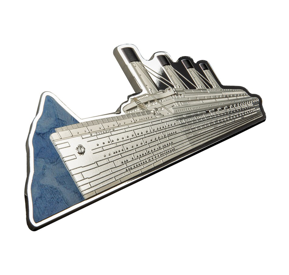 Image 718867_ALTMORE2.jpg, Product 718-867 / Price $599.95, 2022 $10 Fine Silver RMS Titanic Shaped Coin from Canadian Coin & Currency on TSC.ca's Coins department