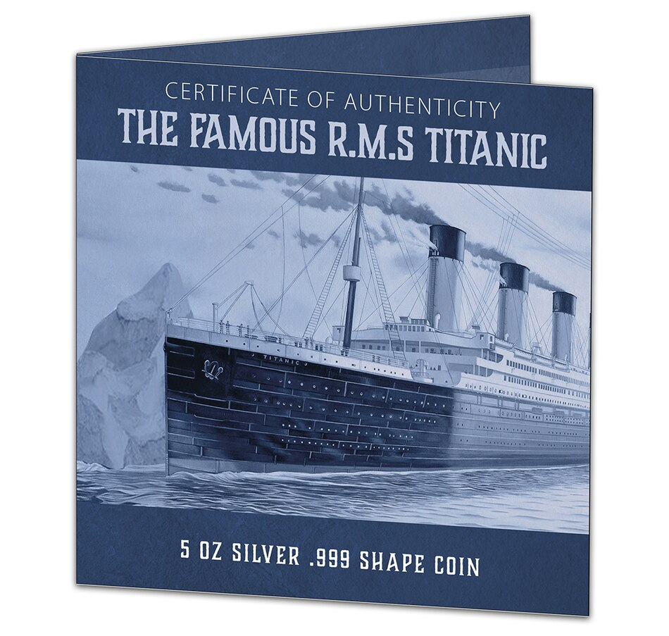 Image 718867_ALTMORE3.jpg, Product 718-867 / Price $599.95, 2022 $10 Fine Silver RMS Titanic Shaped Coin from Canadian Coin & Currency on TSC.ca's Coins department