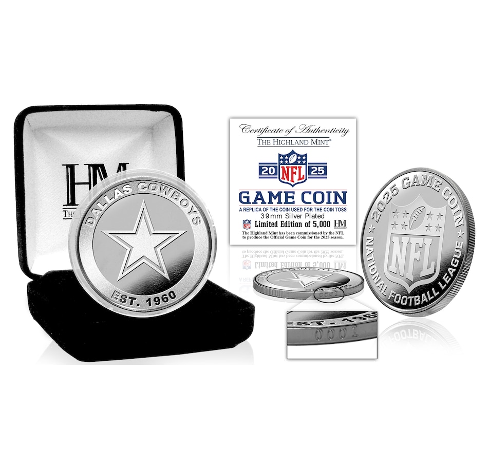 Image 719065.jpg, Product 719-065 / Price $74.99, Dallas Cowboys NFL 2025 Coin Toss Silver Coin from Highland Mint on TSC.ca's Sports department