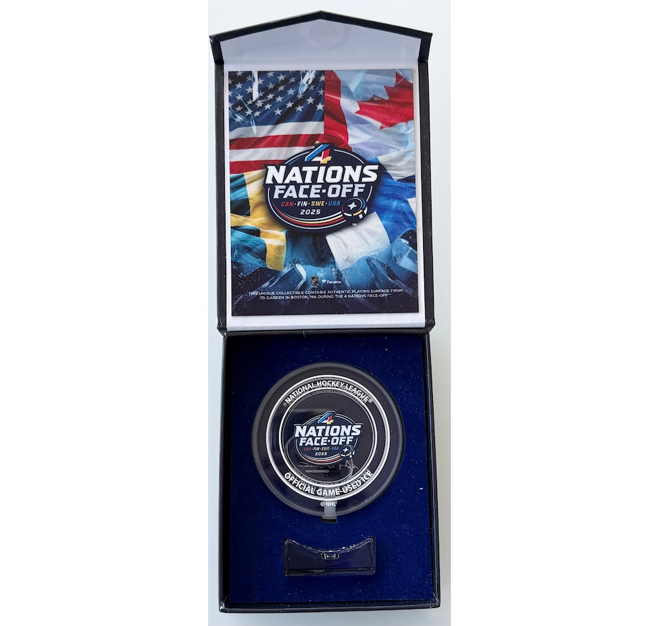 Image 719103.jpg, Product 719-103 / Price $79.99, Fanatics Authentic Four Nations Cup Tournament Ice Crystal Puck from Fanatics on TSC.ca's Sports department
