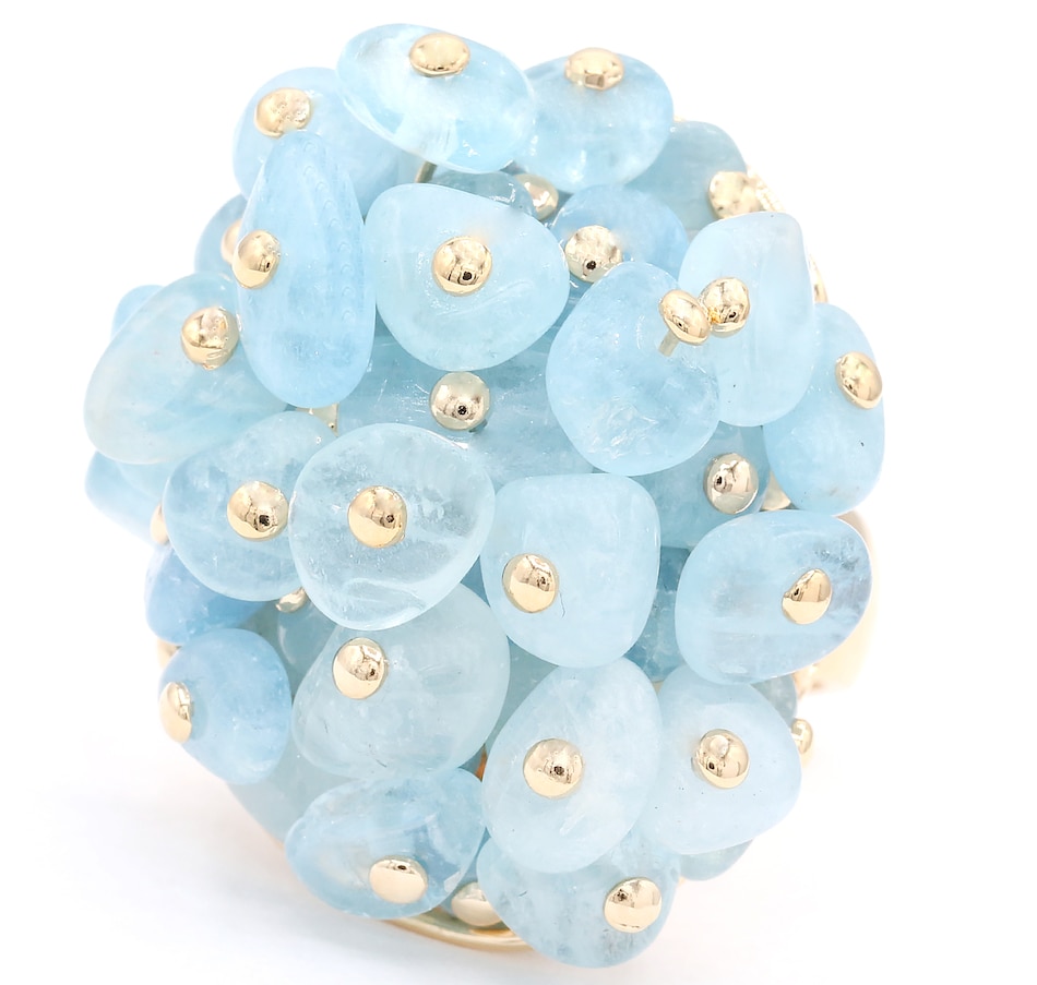 Image 719169.jpg, Product 719-169 / Price $219.99, Gem Boutique Sterling Silver Yellow Gold Plate Aquamarine Bead Ring from Gem Boutique on TSC.ca's Jewellery department